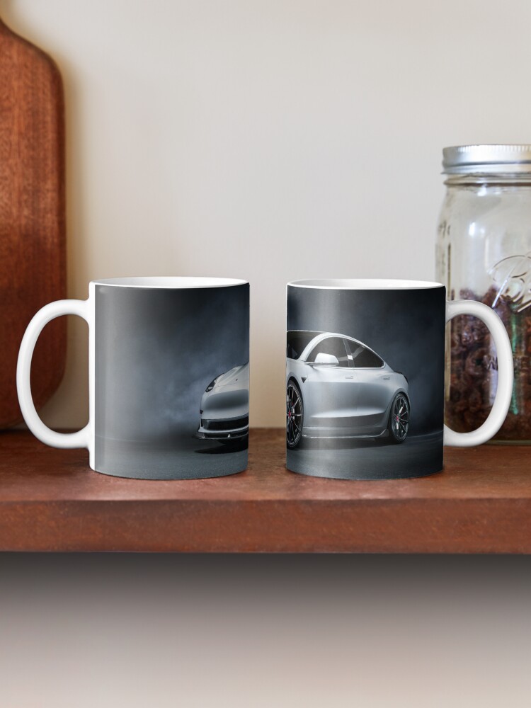 Tesla Model 3 White High Resolution Coffee Mug for Sale by Melon Musk