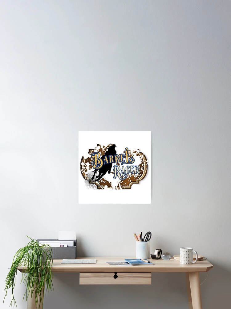 Thumbnail 2 of 3, Poster, Female Barrel Racer Rodeo Lettering Design designed and sold by EquusArtisan.