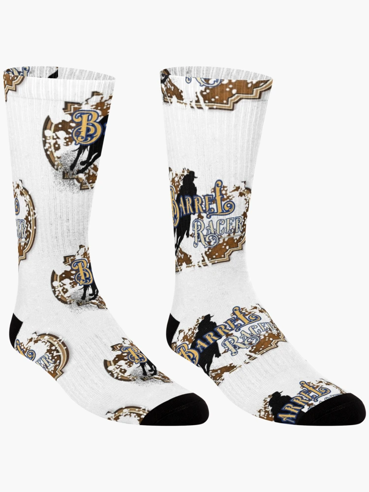 Thumbnail 3 of 5, Socks, Female Barrel Racer Rodeo Lettering Design designed and sold by EquusArtisan.