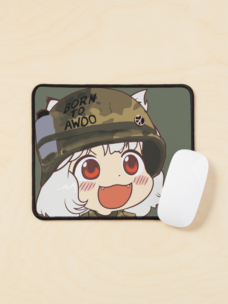 Awoo Anime girl big smile Army Military Born to Awoo with Peace