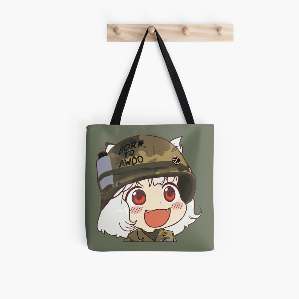 Awoo Anime girl big smile Army Military Born to Awoo with Peace