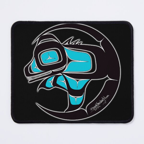Item preview, Bear cub blue tribal design designed and sold by SpeakthunderArt.