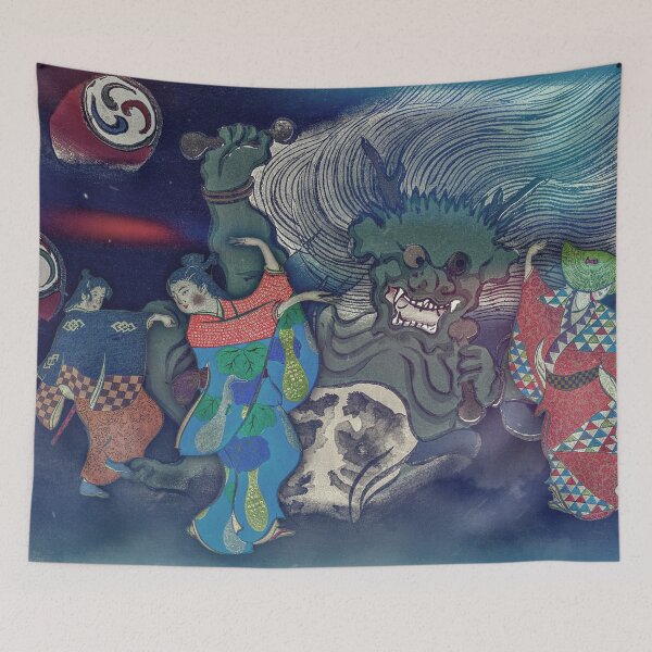 Item preview, Dancers and Demon from Momoyogusa-Flowers of a Hundred Generations (1909) by Kamisaka Sekka designed and sold by RyanCaudell.