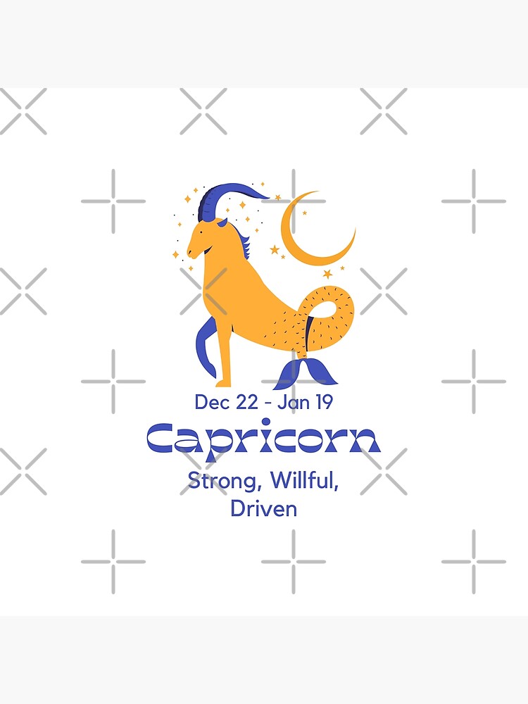 Capricorn Star Sign Illustration Dec 22 Jan 19 Birthday Gift Poster