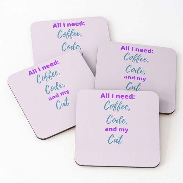 Item preview, All I Need is Coffee, Code, and My Cat Bright designed and sold by Sci-Art-Cafe.