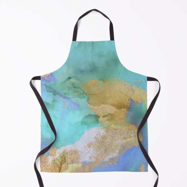 Item preview, Rich Earthy Abstract, Blue Watercolor | Crystal Watery Ocean | Gold Shimmer | Gold Flakes designed and sold by MiaDelelai.