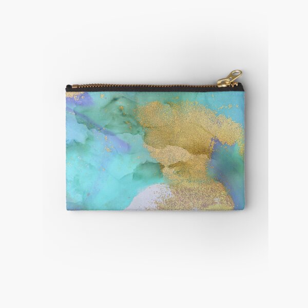 Item preview, Rich Earthy Abstract, Blue Watercolor | Crystal Watery Ocean | Gold Shimmer | Gold Flakes designed and sold by MiaDelelai.