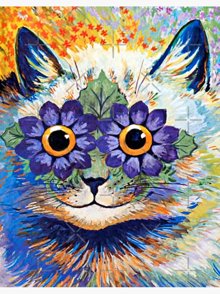 Louis Wain Cat Print - Amusing Edwardian Cat Art Greeting Card