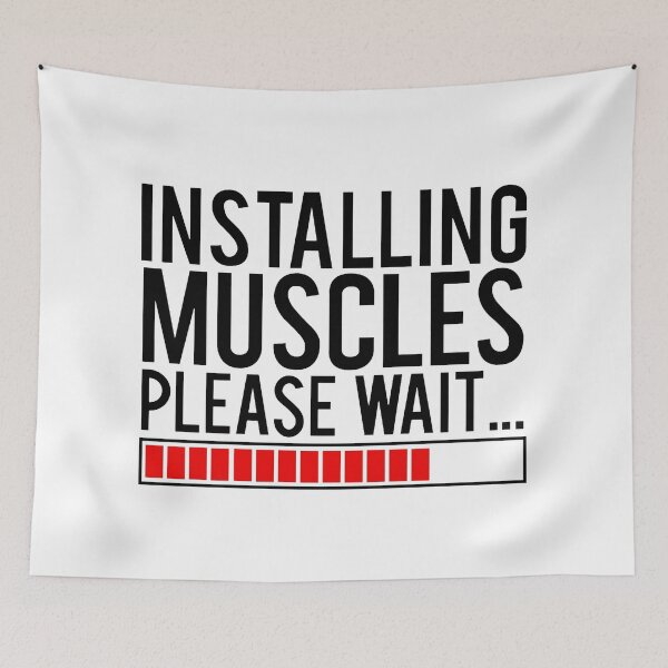 Item preview, Sports phrase please wait, installing muscles in the gym designed and sold by Alma fortalecida1.
