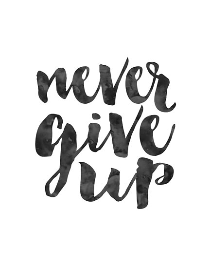 Never Give Up Motivational Poster Inspirational Quote Office Sign