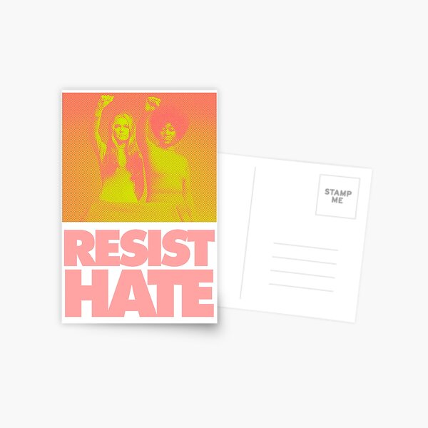 Resist Hate - Gloria Steinem and Dorothy PItman Hughes Postcard