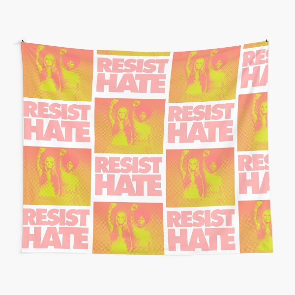Resist Hate - Gloria Steinem and Dorothy PItman Hughes Tapestry