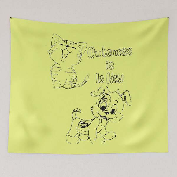 Item preview, Copy of Cuteness is key dog and cat black and yellow design designed and sold by Cora Gregory.