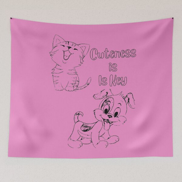 Item preview, Copy of Cuteness is key dog and cat black and pink design designed and sold by Cora Gregory.