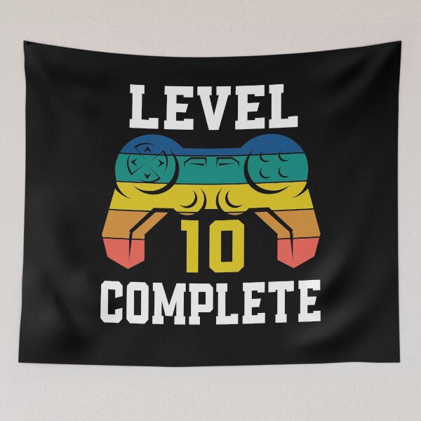 Artikelvorschau, Level 10 abgeschlossen, Retro-Videospieler 10. Geburtstag entworfen und verkauft von Fabvity.