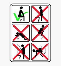 Funny Toilet Instructions Photographic Print