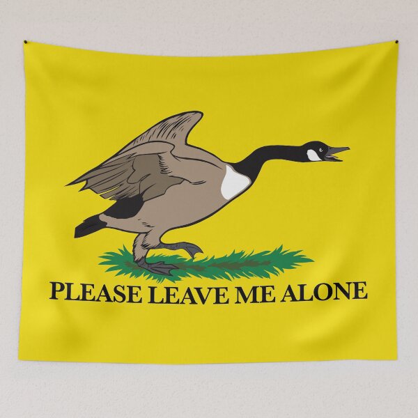 Item preview, Please leave me alone canada goose flag, Canadian goose, dont tread on me, yellow, Small Fringe Minority, Truckers for freedom, freedom convoy 2022, i support truckers,truck trudeau designed and sold by pierrelaidesign.