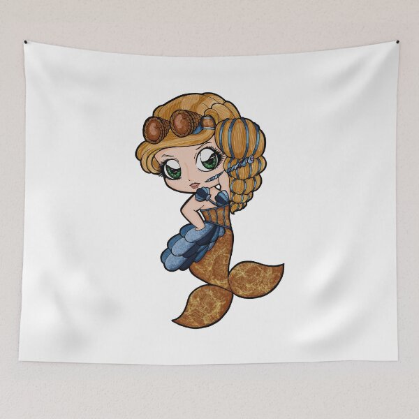 Item preview, Winter theme steampunk mermaid designed and sold by Crochetamommy.