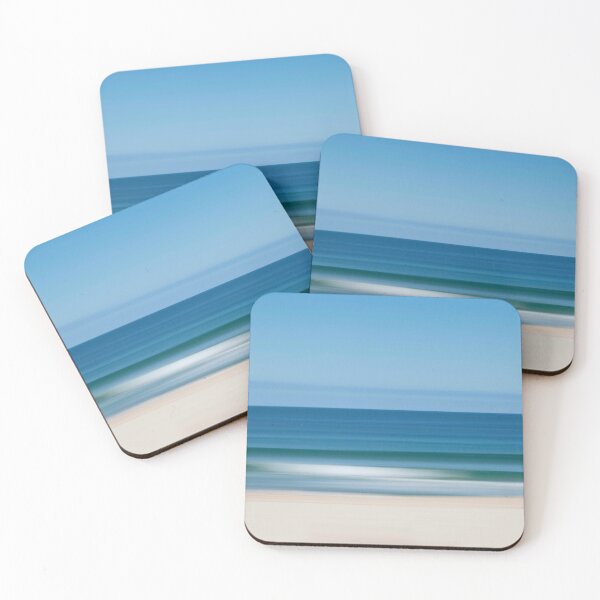 Item preview, abstract pink blue sea ocean beach intentional blur photo pink sky blue water waves sand  designed and sold by handmadehipsters.