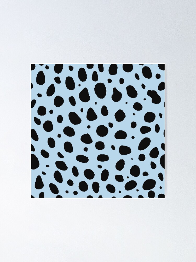 "Light Blue and Black Cheetah Print Animal Print" Poster for Sale by