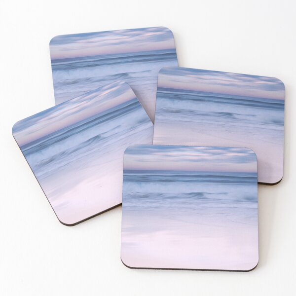 Item preview, abstract pink blue sea ocean beach intentional blur photo pink sky blue water waves sand designed and sold by handmadehipsters.