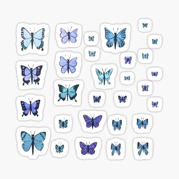 Butterfly Swarm - Blue Sticker