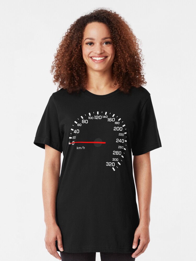 Alternative Ansicht von NISSAN スカイライン (NISSAN Skyline) R33 NISMO Speedometer w/o KM Slim Fit T-Shirt