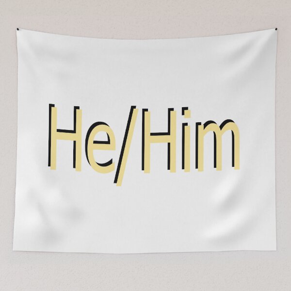 Item preview, He/Him yellow designed and sold by ChicknDoodlSoup.
