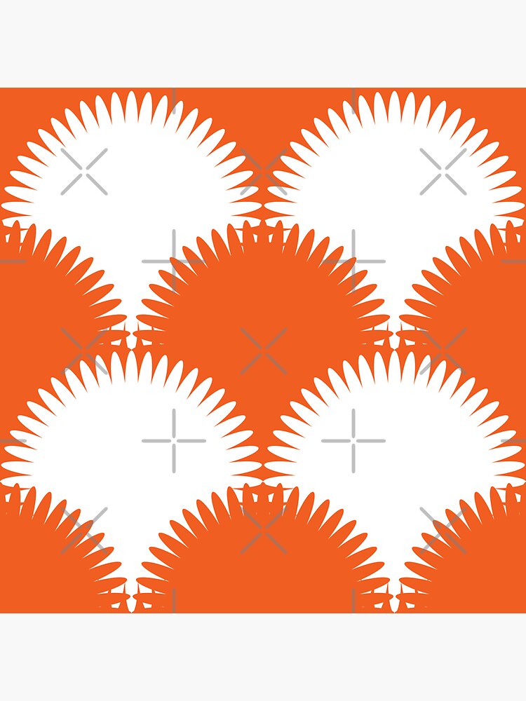 "Orange color Japanese wave style art and flower shape symbol" Sticker for Sale by KendoKotaro
