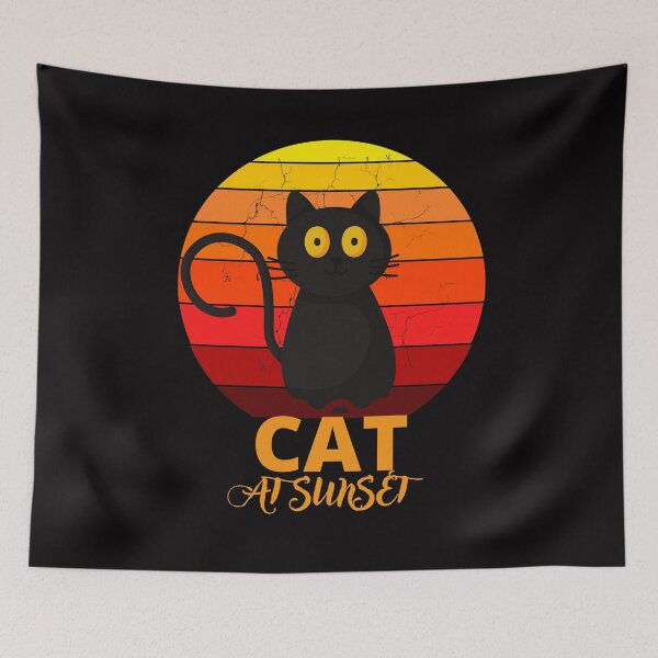 Item preview,  Cat At Sunset Retro designed and sold by yassooarts.