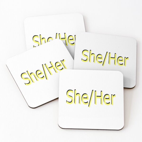 Item preview, She/Her yellow designed and sold by ChicknDoodlSoup.
