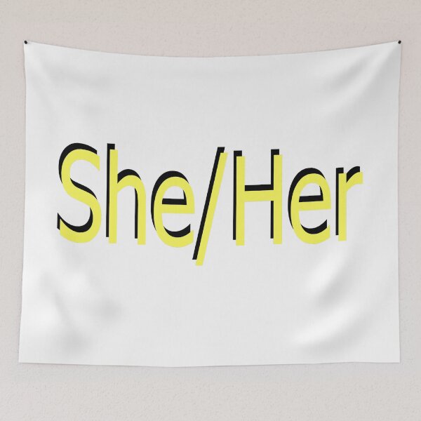 Item preview, She/Her yellow designed and sold by ChicknDoodlSoup.