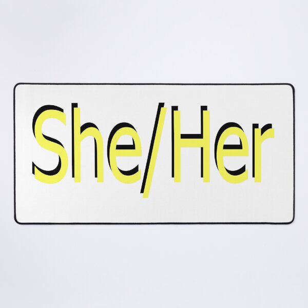 Item preview, She/Her yellow designed and sold by ChicknDoodlSoup.