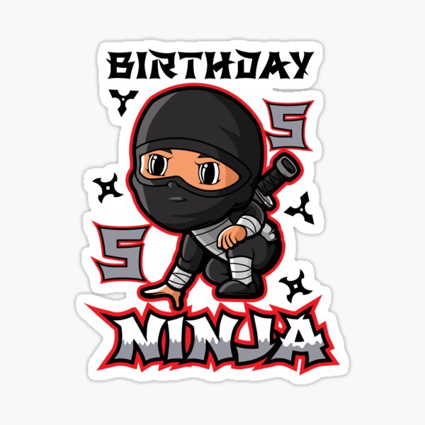 Cadeau enfant 5 ans anniversaire ninja lapin' Autocollant
