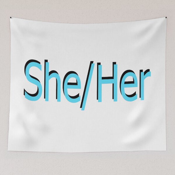 Item preview, She/Her blue designed and sold by ChicknDoodlSoup.