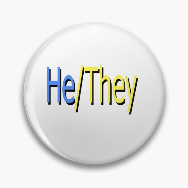 Item preview, He/They blue yellow designed and sold by ChicknDoodlSoup.