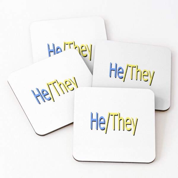 Item preview, He/They blue yellow designed and sold by ChicknDoodlSoup.