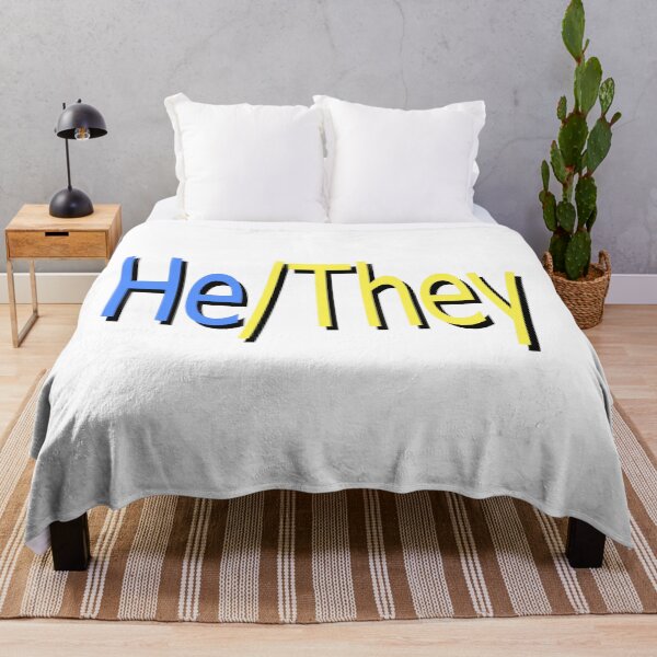 Item preview, He/They blue yellow designed and sold by ChicknDoodlSoup.