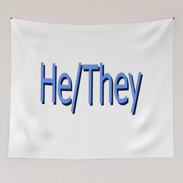 Item preview, He/They blue designed and sold by ChicknDoodlSoup.