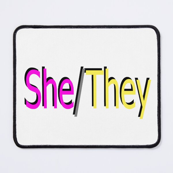 Item preview, She/They pink yellow designed and sold by ChicknDoodlSoup.