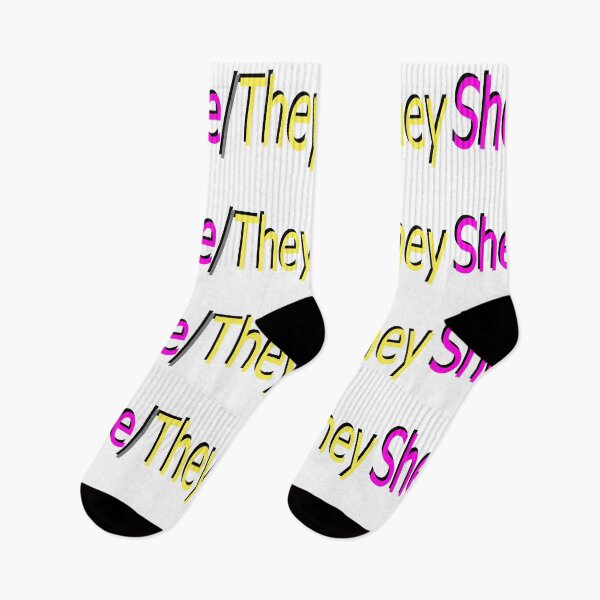 Item preview, She/They pink yellow designed and sold by ChicknDoodlSoup.