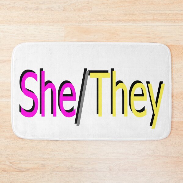 Item preview, She/They pink yellow designed and sold by ChicknDoodlSoup.