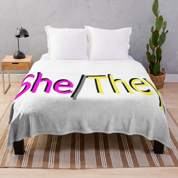 Item preview, She/They pink yellow designed and sold by ChicknDoodlSoup.