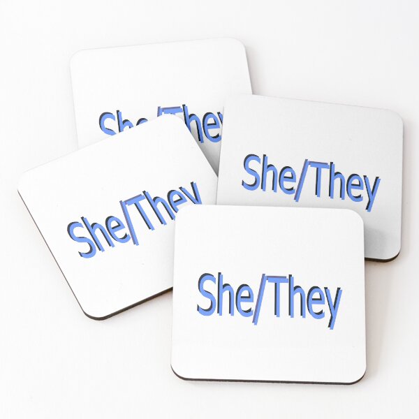 Item preview, She/They blue designed and sold by ChicknDoodlSoup.