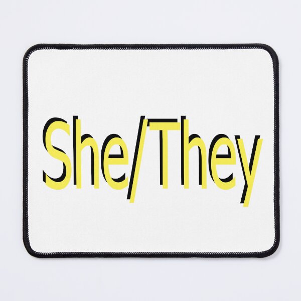 Item preview, She/They yellow designed and sold by ChicknDoodlSoup.