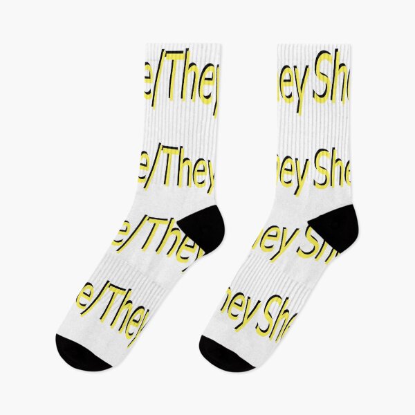 Item preview, She/They yellow designed and sold by ChicknDoodlSoup.