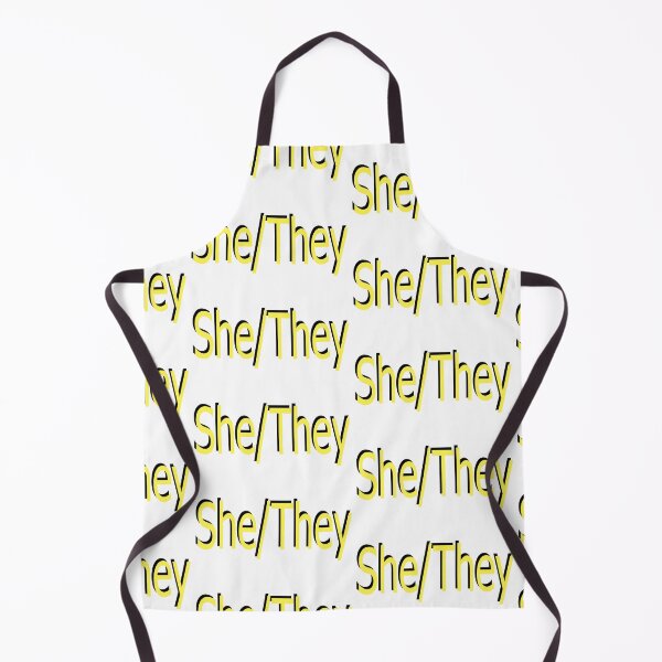 Item preview, She/They yellow designed and sold by ChicknDoodlSoup.