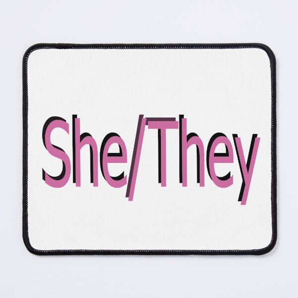 Item preview, She/They pink designed and sold by ChicknDoodlSoup.