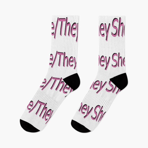 Item preview, She/They pink designed and sold by ChicknDoodlSoup.