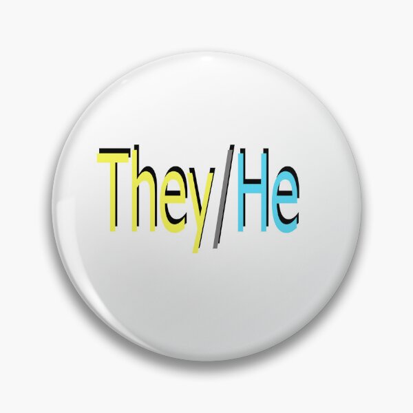 Item preview, They/He yellow blue designed and sold by ChicknDoodlSoup.